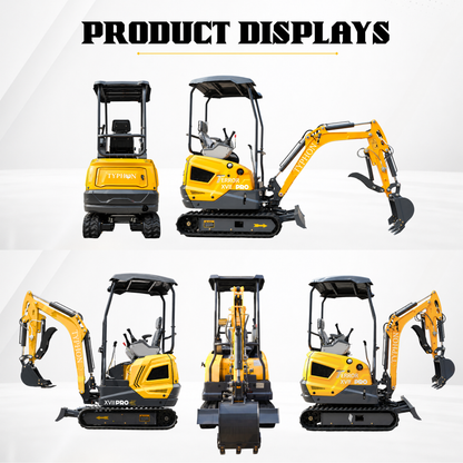 TYPHON TERROR XVII Pro Mini Excavator 14 kN Digging Force Dual Auxiliary Circuits EPA-Certified Kubota D902 Engine