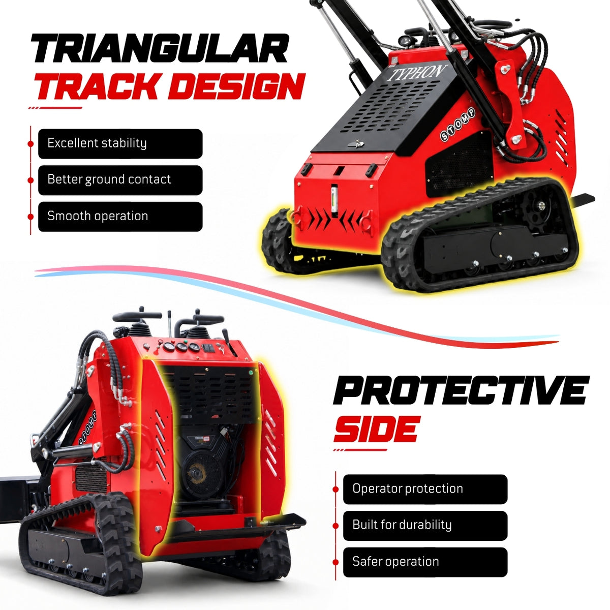 TYPHON STOMP 501 PRO Mini Track Loader  23 HP V-Twin, Hydraulics, EPA Certified