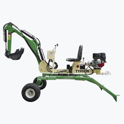 TYPHON Spider One Mini Excavator - EPA Certified Honda GX390, 360° Rotation, Towable