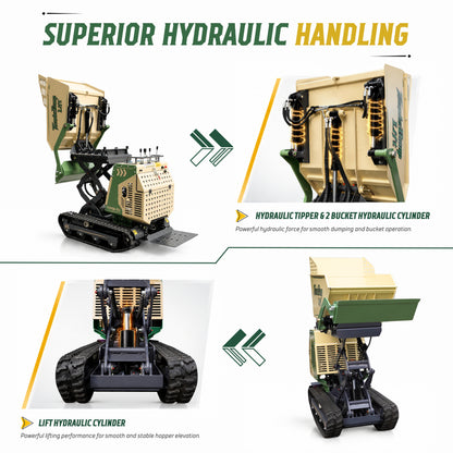 TYPHON ThunderDump Lift KONSTRUCTZ Series Compact Tracked Dumper Honda GX390, 2,205 lb Capacity