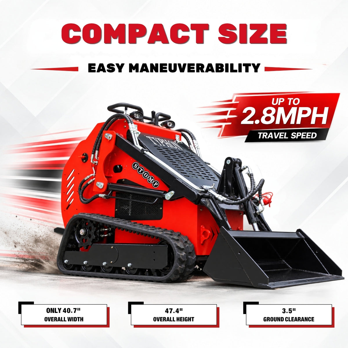TYPHON STOMP 502 PRO Compact Track Loader - 22.1 HP Honda GX690 - 3-Pump Hydraulics - EPA Certified