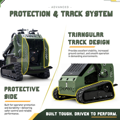 TYPHON STOMP 501 PRO Mini Skid Steer Loader – 23 HP V-Twin, Triangle Rubber Tracks (EPA Certified)