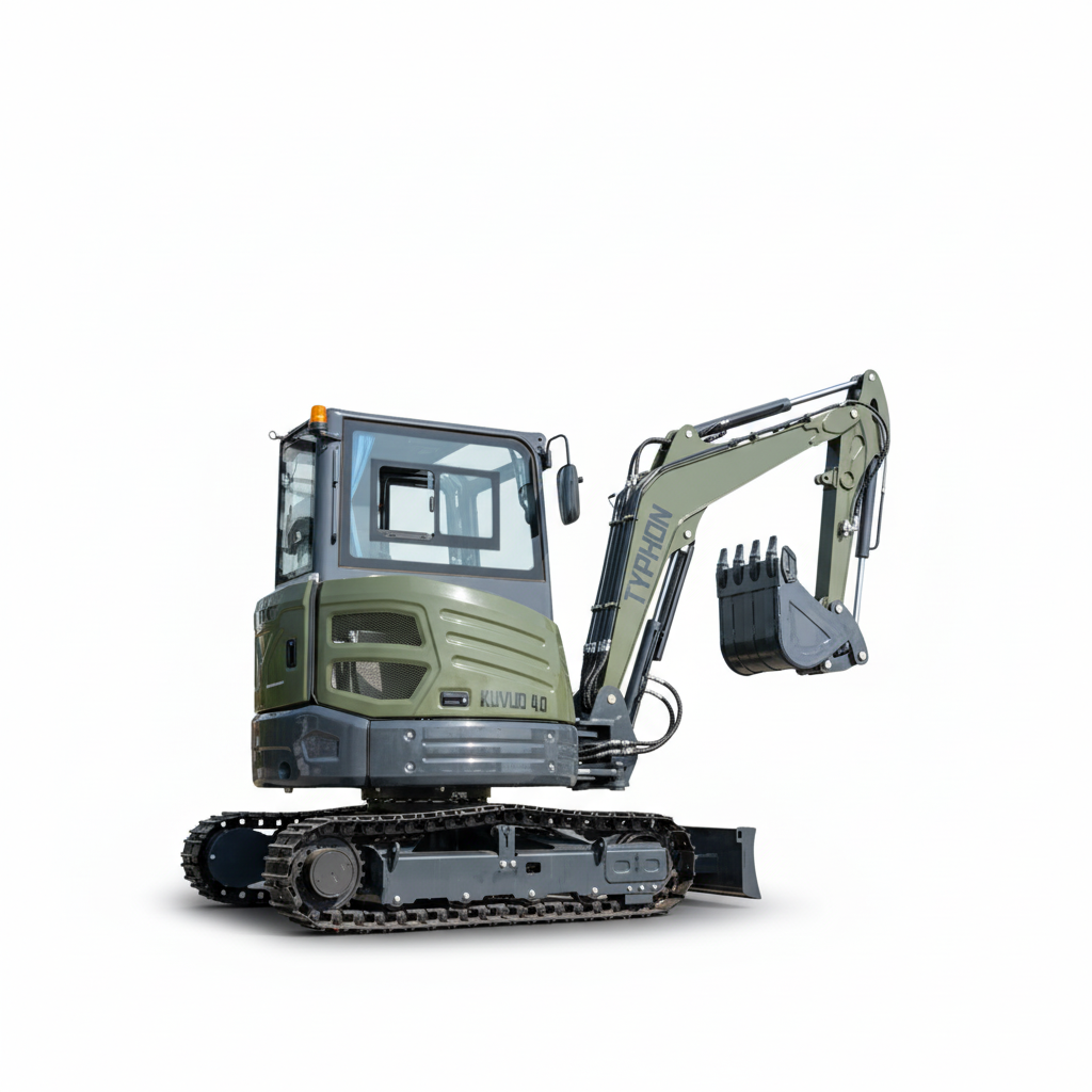 TYPHON KUVOU 4.0 mini excavator Kubota D1703 Diesel engine with 4Ton Operating Weight AC/ Heater