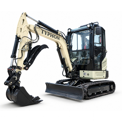 TYPHON TERROR III PROPACT Series Mini Excavator 6,000 lb Kubota D1105, Zero Tail Swing, AC/Heater