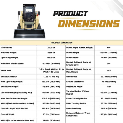 TYPHON STOMP 65 Mini Skid Steer Loader PROPACT Series 74 HP Cummins Diesel, Dual Hydraulics, A/C & Heater Cab