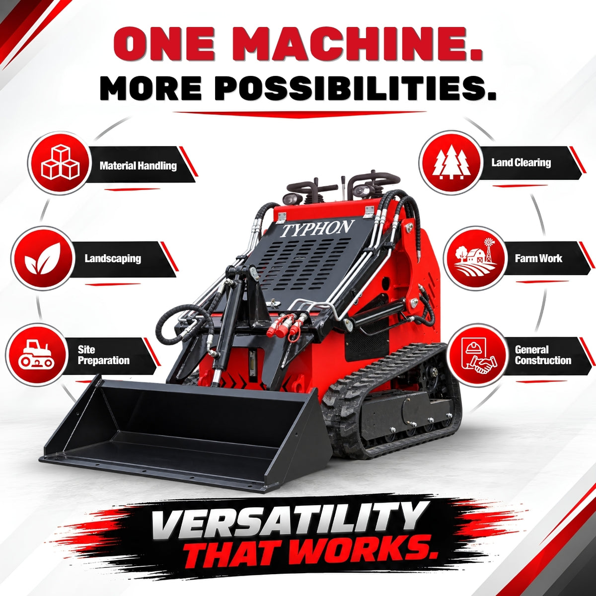 TYPHON STOMP 502 PRO Compact Track Loader - 22.1 HP Honda GX690 - 3-Pump Hydraulics - EPA Certified