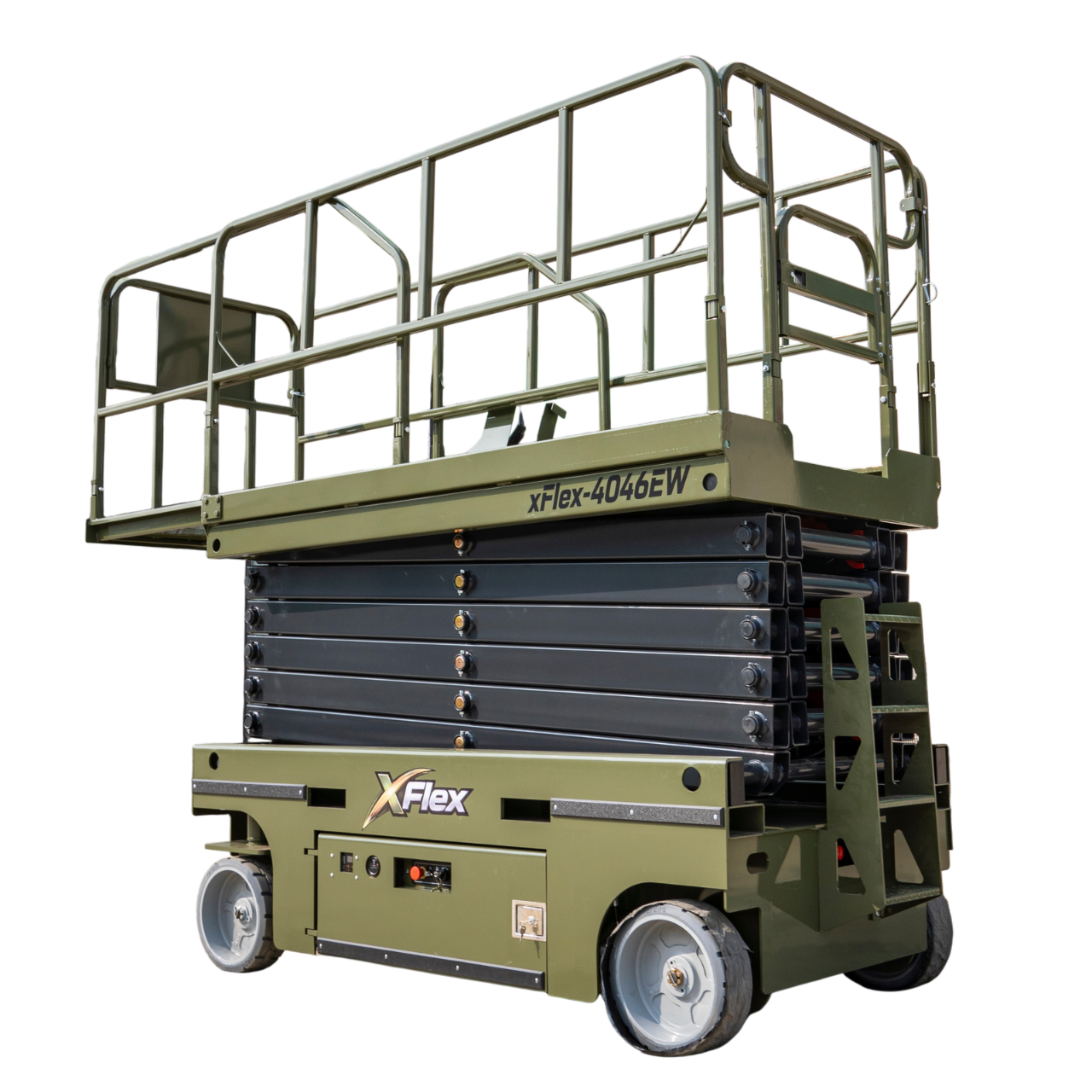 TYPHON xFlex-4046EW 2.6 Ton Electric Wheel Scissor Lift&nbsp; 40 ft Max Platform Height&nbsp; 35.4" Platform Extension