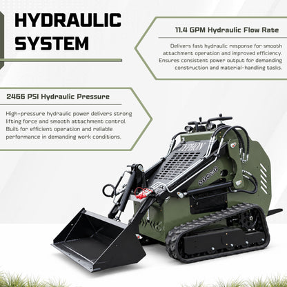 TYPHON STOMP 502 PRO Mini Skid Steer Loader - 22.1 HP Honda GX690, High-Flow Hydraulics, 992 lb Max Lift, Triangle Tracks - New Excavator For Sale
