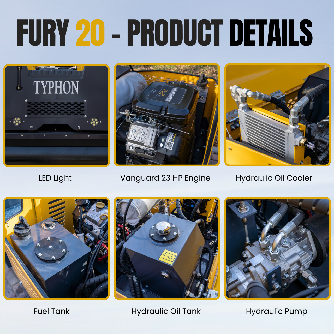 Fury 20 Mini Road Roller Hydraulic Two Wheel Drive, Front Wheel Vibration System, 23 hp B&S Engine USA
