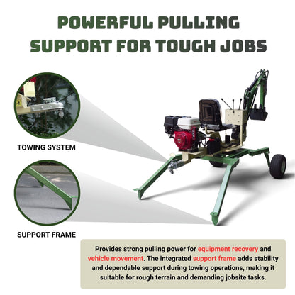 TYPHON Spider One Mini Excavator - EPA Certified Honda GX390, 360° Rotation, Towable