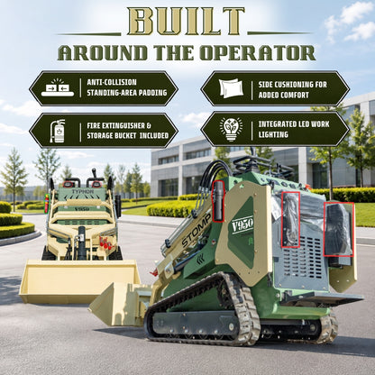 TYPHON STOMP V950 25HP Kubota Diesel Mini Skid Steer Track Loader – Konstructz Series
