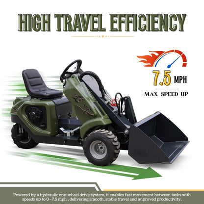 TYPHON MZVT Mini Wheel Loader 22 HP Honda GX690 772 LB Lift Hydraulic Bucket