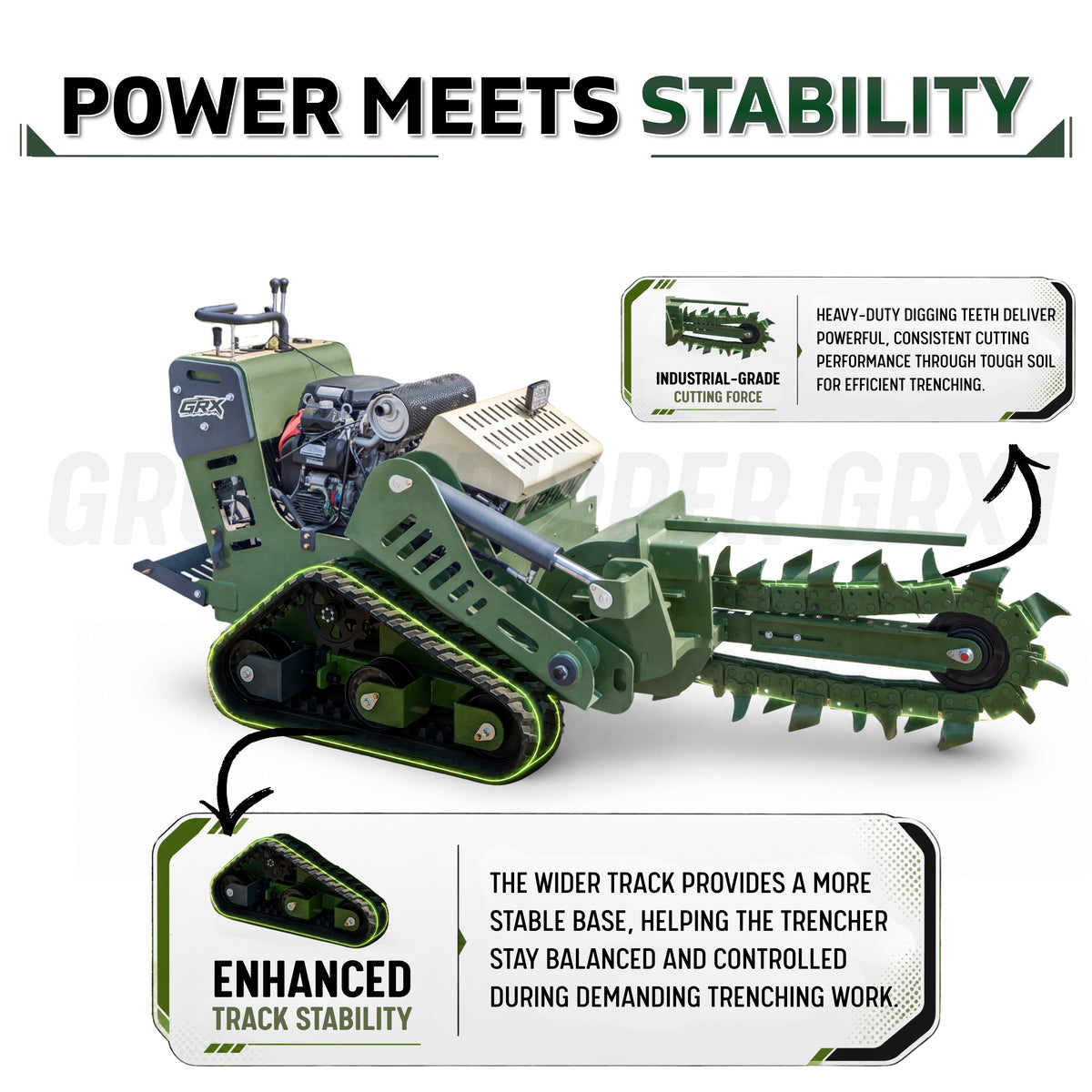 TYPHON GroundRipper GRX1 Compact Track Trencher 29.5" Trenching Depth, Honda GX690  Konstructz Series