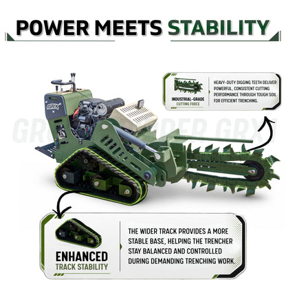 TYPHON GroundRipper GRX1 Compact Track Trencher 29.5" Trenching Depth, Honda GX690  Konstructz Series