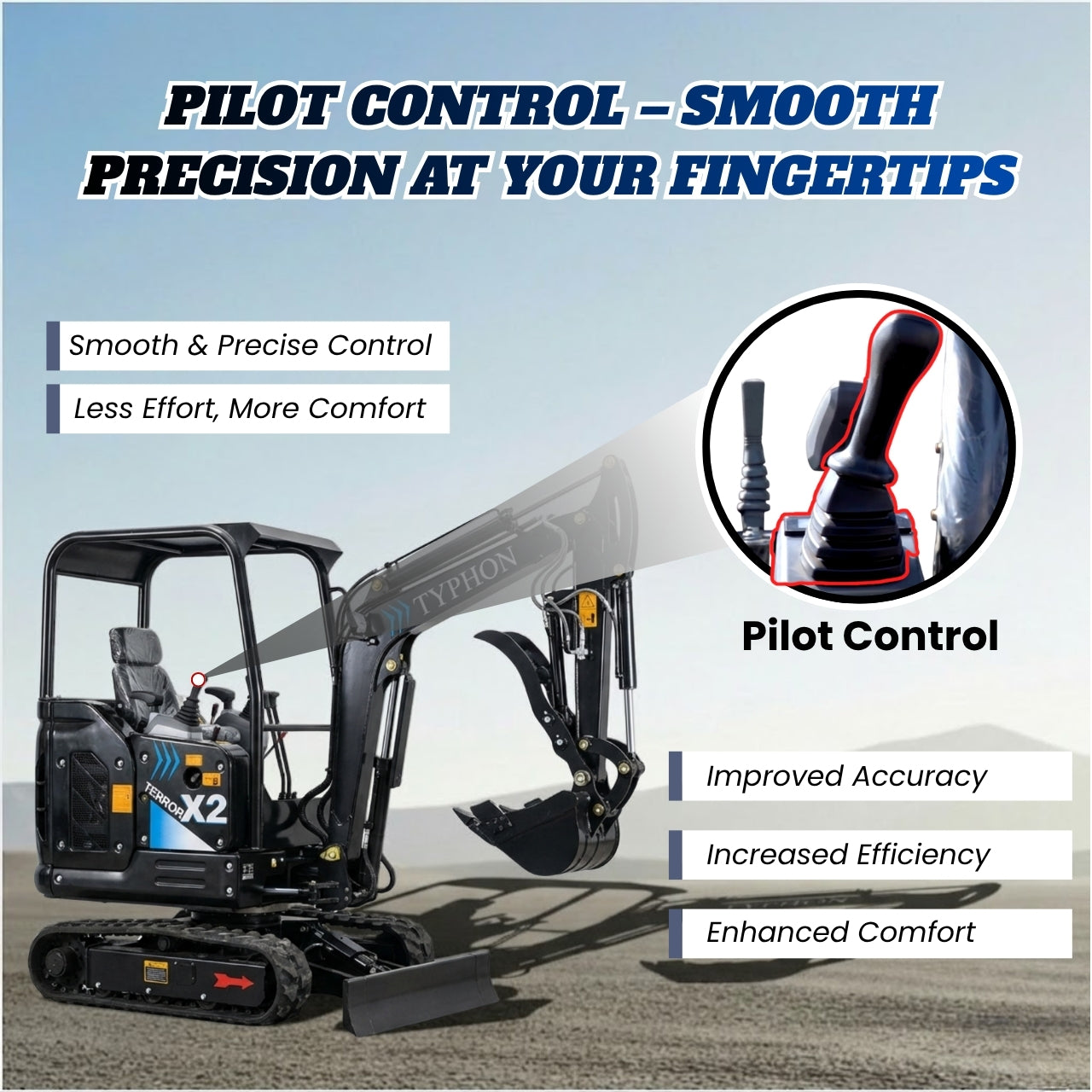 TYPHON TERROR X2 MAX 2.5Ton Mini Excavator&nbsp; Yanmar Engine, Hydraulic Oil-Cooled, Boom Swing, Retractable Tracks - New Excavator For Sale