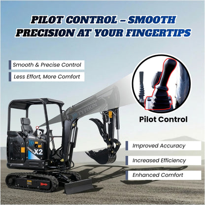 TYPHON TERROR X2 MAX 2.5Ton Mini Excavator&nbsp; Yanmar Engine, Hydraulic Oil-Cooled, Boom Swing, Retractable Tracks - New Excavator For Sale