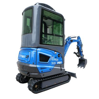 TYPHON TERROR XVII PRO Cabin Mini Excavator  Kubota D902 Diesel Retractable Tracks  Boom Swing AC & Heater