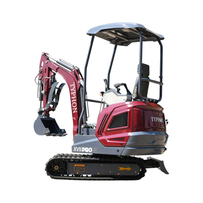 YPHON TERROR XVII PRO Mini Excavator. Powered by a Kubota D902 engine, featuring dual auxiliary hydraulics, 86-inch diging depth, and a hydraulic thumb. Free Shipping.