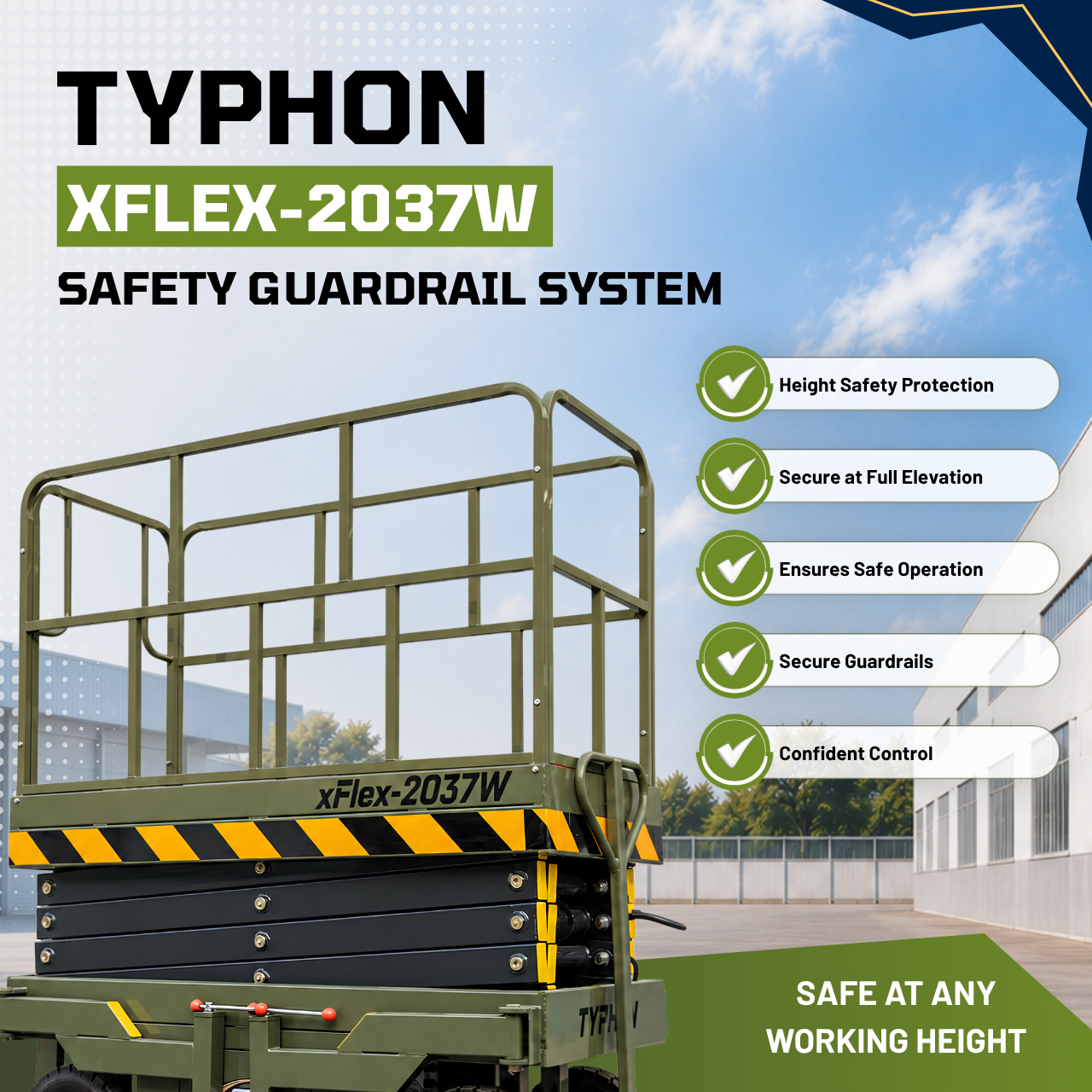 TYPHON xFlex-2037W Walk-Behind Scissor Lift  20 ft, load capacity 1102 lb, 110V Electric