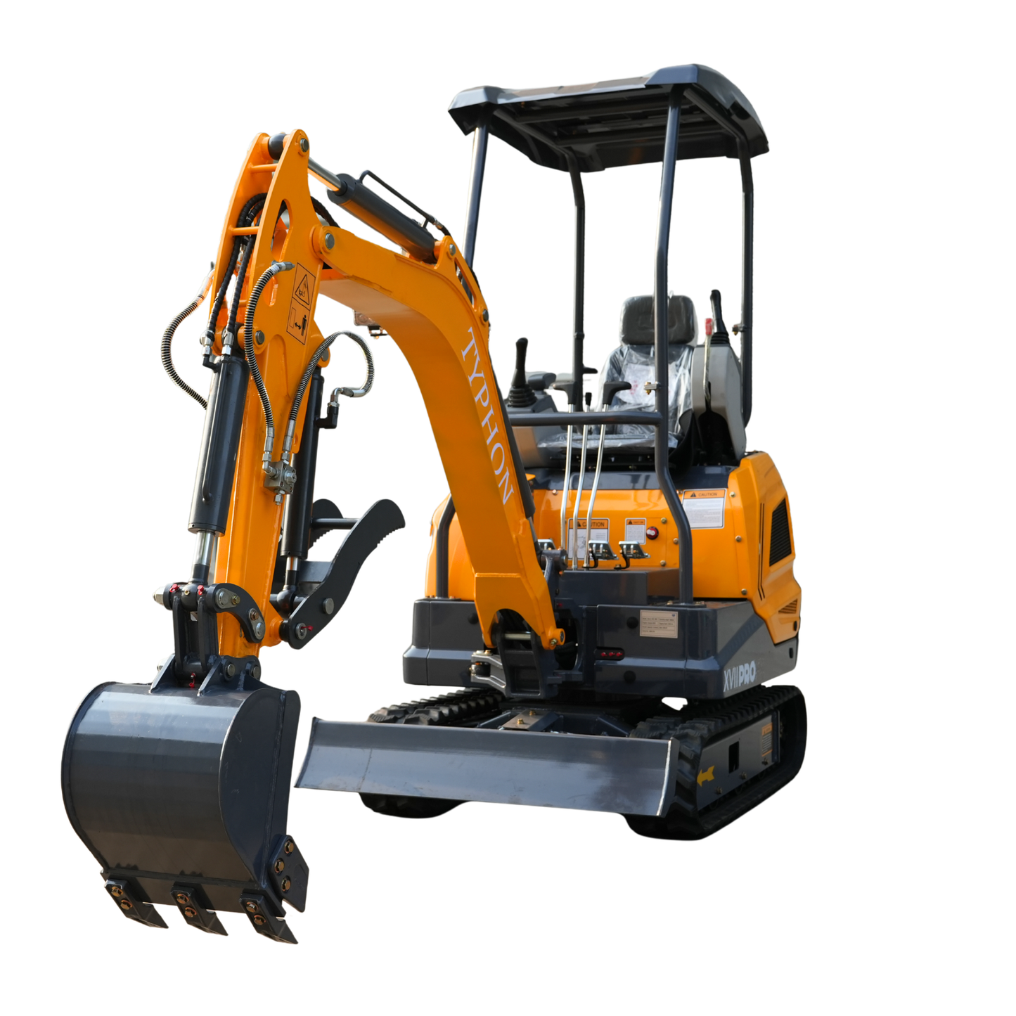 TYPHON TERROR XVII Pro Mini Excavator 14 kN Digging Force Dual Auxiliary Circuits EPA-Certified Kubota D902 Engine