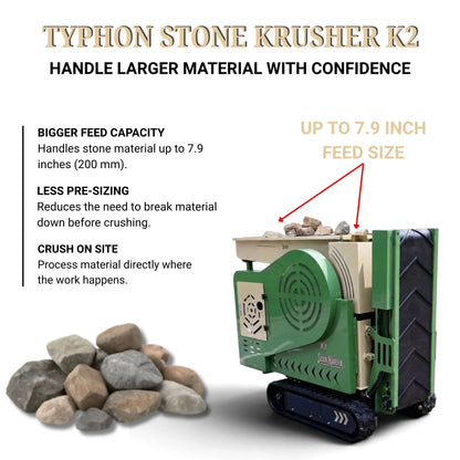 TYPHON STONEKRUSHER K2 Compact Tracked Rock & Concrete Jaw Crusher – 2-5 T/h Honda GX690