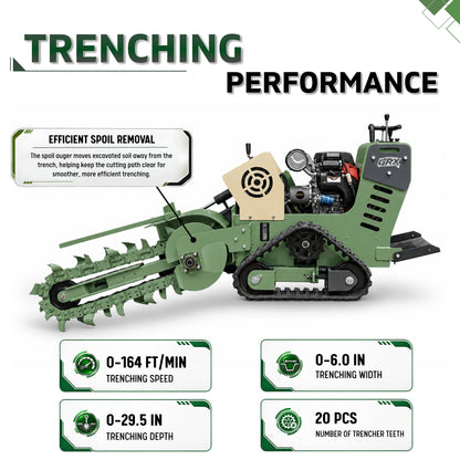 TYPHON GroundRipper GRX1 Compact Track Trencher 29.5" Trenching Depth, Honda GX690  Konstructz Series