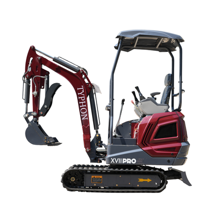 YPHON TERROR XVII PRO Mini Excavator. Powered by a Kubota D902 engine, featuring dual auxiliary hydraulics, 86-inch diging depth, and a hydraulic thumb. Free Shipping.