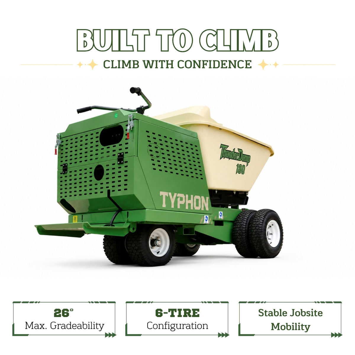 TYPHON THUNDERDUMP 180 Hydraulic Wheeled Dumper – Honda GX390, 2,866 lb Max Load