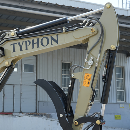 TYPHON Terror IV PROPACT Series 9,000 lb Mini Excavator with Kubota D1703 Diesel, AC/Heater & Zero Tail Swing