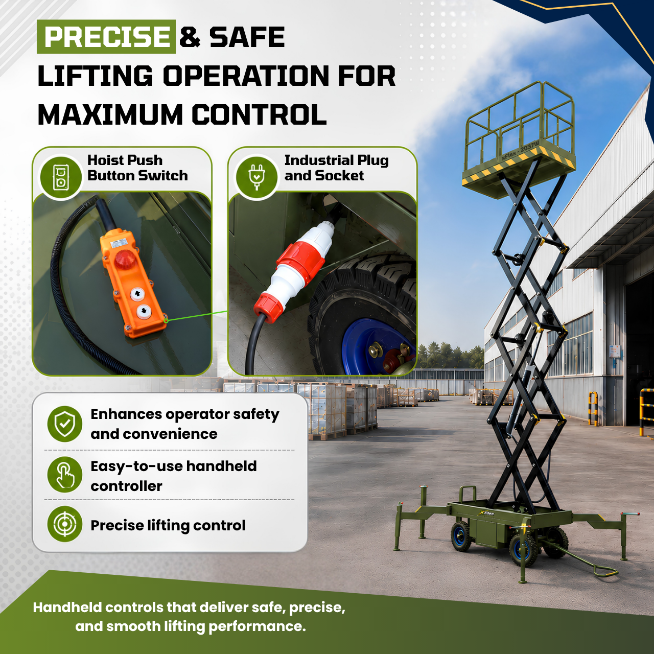 TYPHON xFlex-2037W Walk-Behind Scissor Lift  20 ft, load capacity 1102 lb, 110V Electric