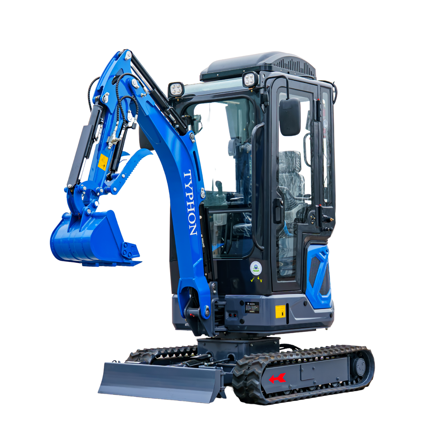TYPHON TERROR XIX Prestige, 20.4 HP Kubota D902 4200lbs Mini Excavator with Boom Swing, Retractable Tracks, and AC/Heater Cabin - New Excavator For Sale
