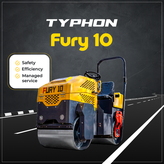 TYPHON Road Roller 10 – 1 Ton, 13.5 HP Briggs & Stratton, Hydraulic Drive, One-Key Vibration