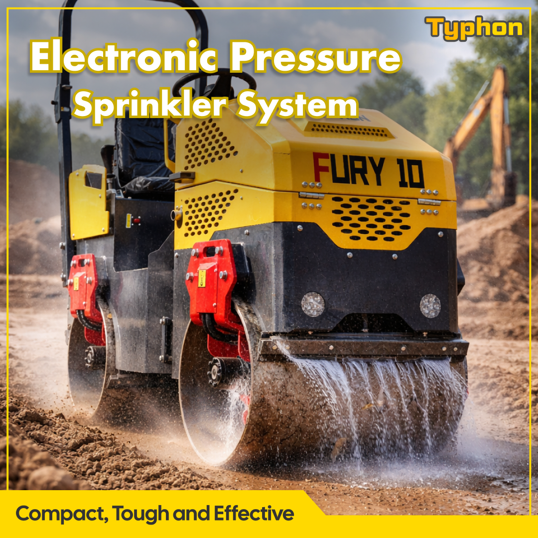 TYPHON Road Roller 10 – 1 Ton, 13.5 HP Briggs & Stratton, Hydraulic Drive, One-Key Vibration