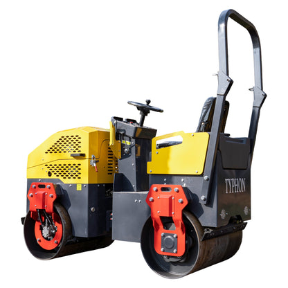 TYPHON Fury 15 Compact Road Roller – Hydraulic Drive, Front Wheel Vibration System, 13.5 hp B&S Gas Engine