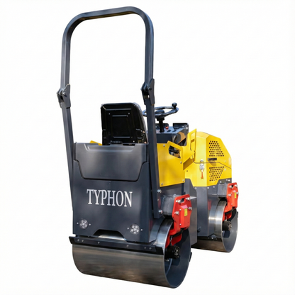 TYPHON Fury 15 Compact Road Roller – Hydraulic Drive, Front Wheel Vibration System, 13.5 hp B&S Gas Engine