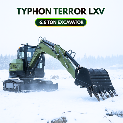 TYPHON TERROR LXV 6.6 Ton Mini Excavator Kubota V2607 56.9HP AC/Heater Cabin Boom Swing Two Speed Travel 0.23m³ Bucket  Heavy Duty Construction Machine