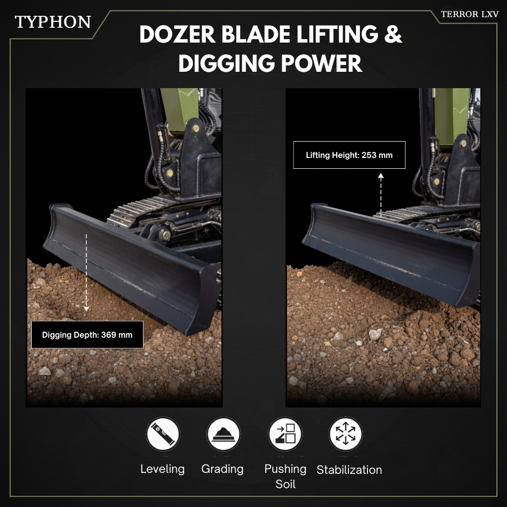 TYPHON TERROR LXV 6.6 Ton Mini Excavator Kubota V2607 56.9HP AC/Heater Cabin Boom Swing Two Speed Travel 0.23m³ Bucket  Heavy Duty Construction Machine