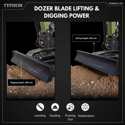 TYPHON TERROR LXV 6.6 Ton Mini Excavator Kubota V2607 56.9HP AC/Heater Cabin Boom Swing Two Speed Travel 0.23m³ Bucket  Heavy Duty Construction Machine