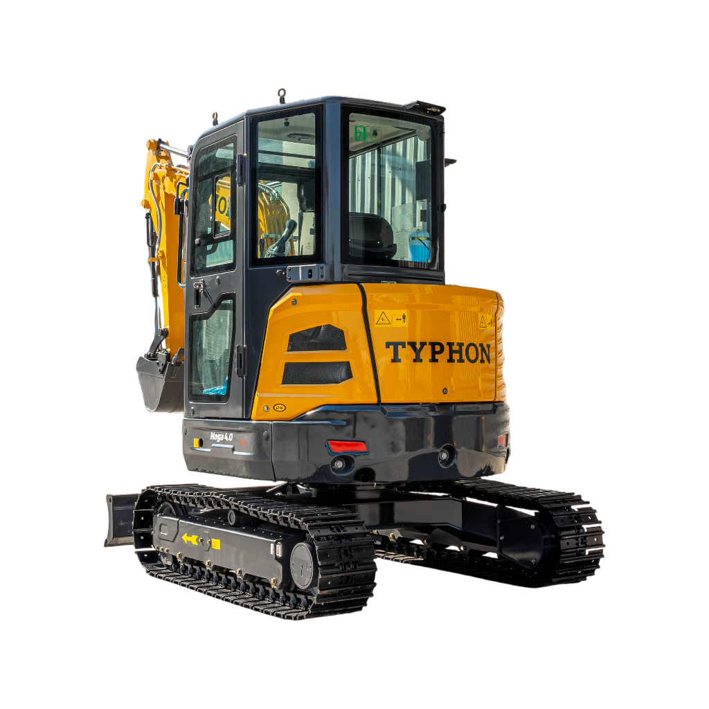 TYPHON NAGA 4.0 Mini Excavator 4-Ton Class with YANMAR 3TNV88F Engine, Zero Tail Swing, High Breakout Force, Advanced Hydraulics & Operator-Friendly Cabin