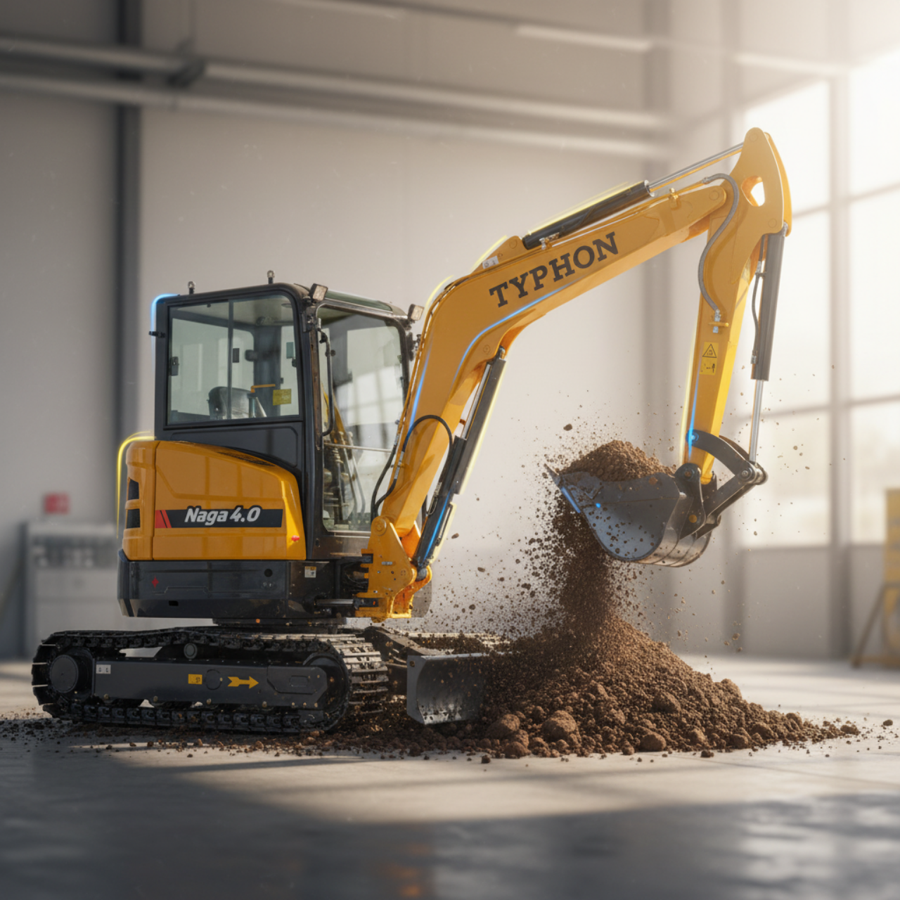 TYPHON NAGA 4.0 Mini Excavator 4-Ton Class with YANMAR 3TNV88F Engine, Zero Tail Swing, High Breakout Force, Advanced Hydraulics & Operator-Friendly Cabin