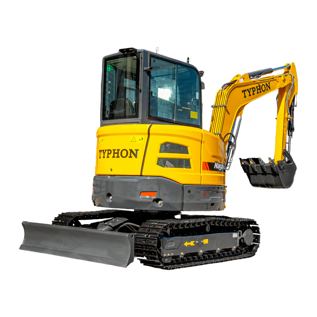 TYPHON NAGA 4.0 Mini Excavator 4-Ton Class with YANMAR 3TNV88F Engine, Zero Tail Swing, High Breakout Force, Advanced Hydraulics & Operator-Friendly Cabin