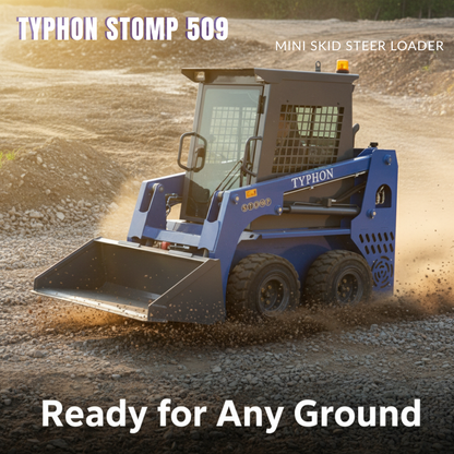 TYPHON STOMP 509 Mini Skid Steer 1.4ton with Kubota D1105  25hp  water cooled 4-Cycle Diesel engine