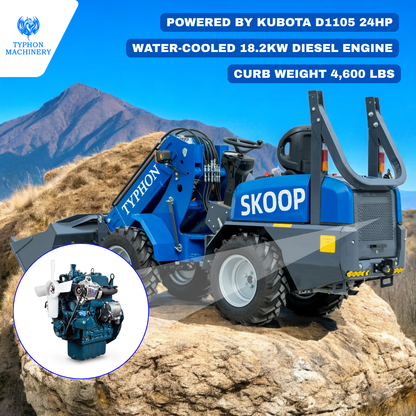 TYPHON SKOOP Wheel Loader with Kubota D1105 diesel engine 25 hp 1 ton Load USA