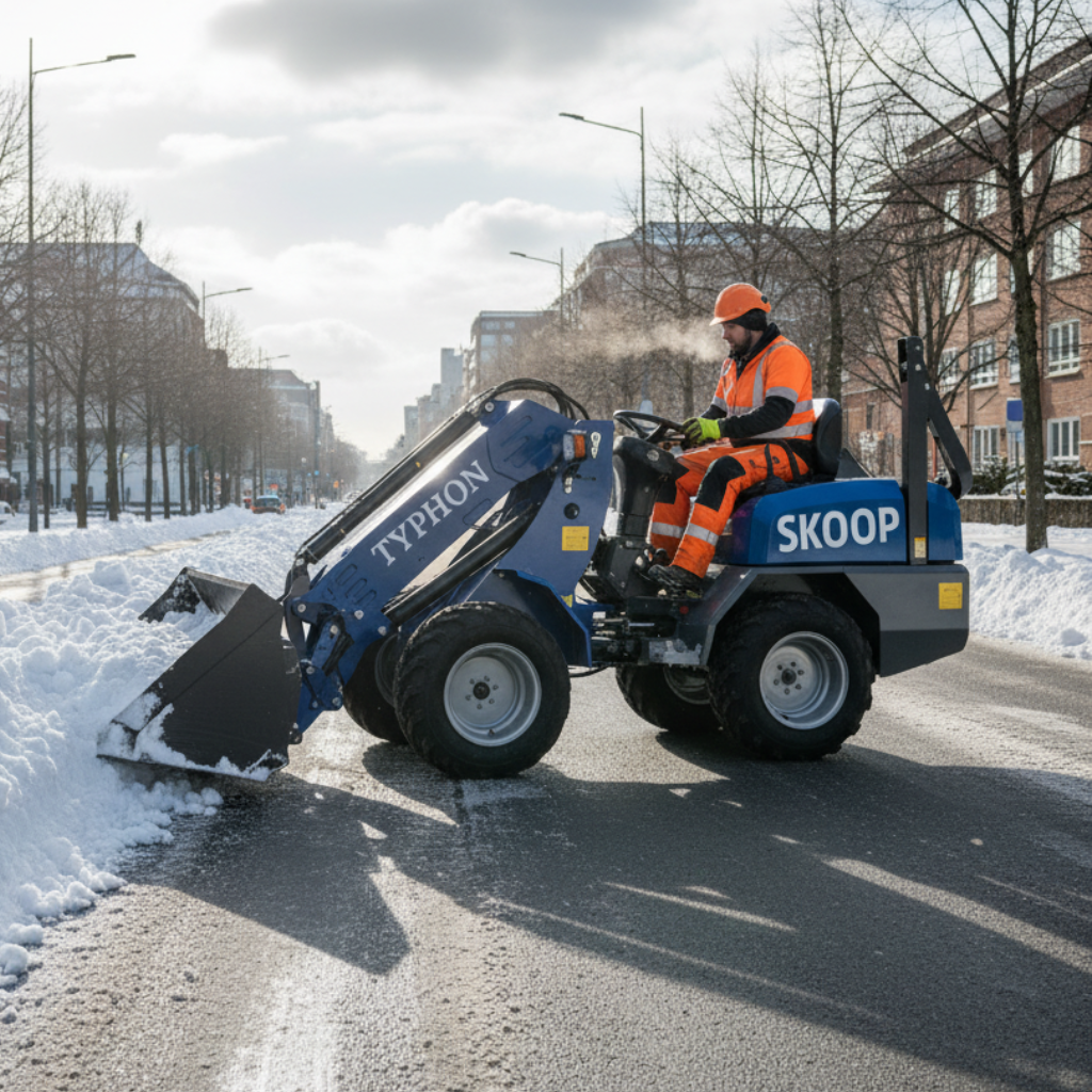 TYPHON SKOOP Wheel Loader with Kubota D1105 diesel engine 25 hp 1 ton Load USA