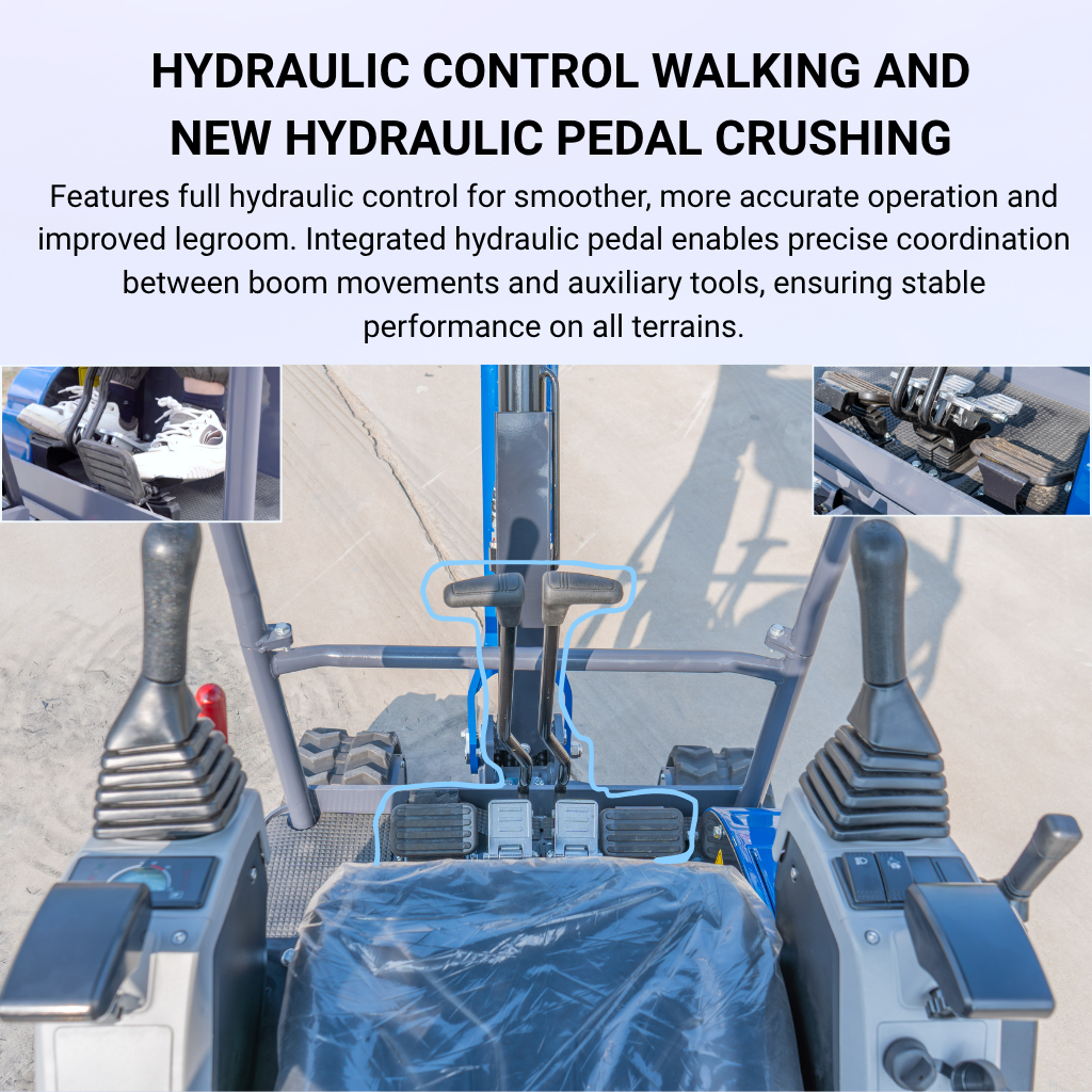 New TYPHON TERROR XIX STORM Mini Excavator 4000lbs 20.4hp Kubota D902 engine  Trench Digger with Boom Swing, Canopy, Retractable Tracks