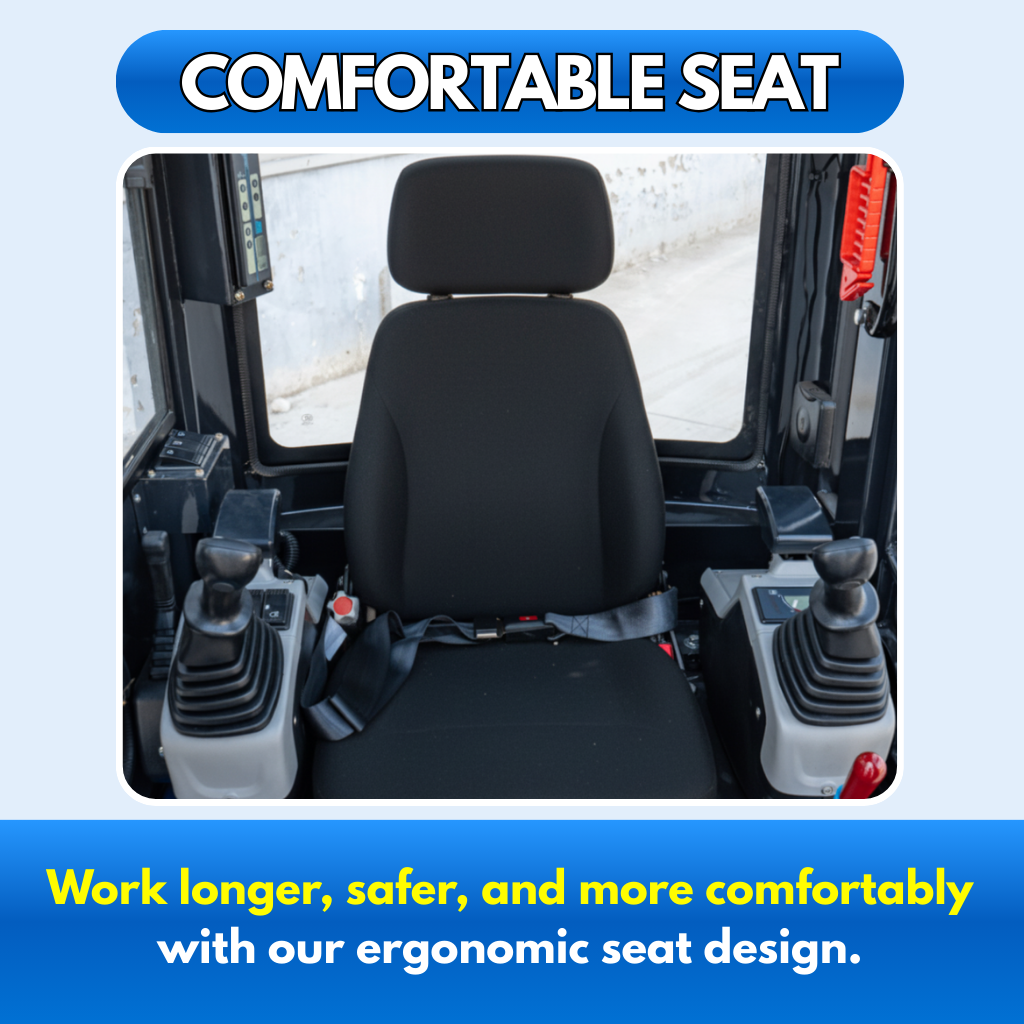 TYPHON TERROR XIX Prestige, 20.4 HP Kubota D902 4200lbs Mini Excavator with Boom Swing, Retractable Tracks, and Heater Cabin