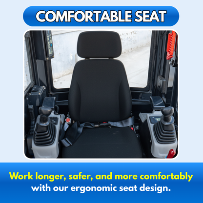 TYPHON TERROR XIX Prestige, 20.4 HP Kubota D902 4200lbs Mini Excavator with Boom Swing, Retractable Tracks, and Heater Cabin