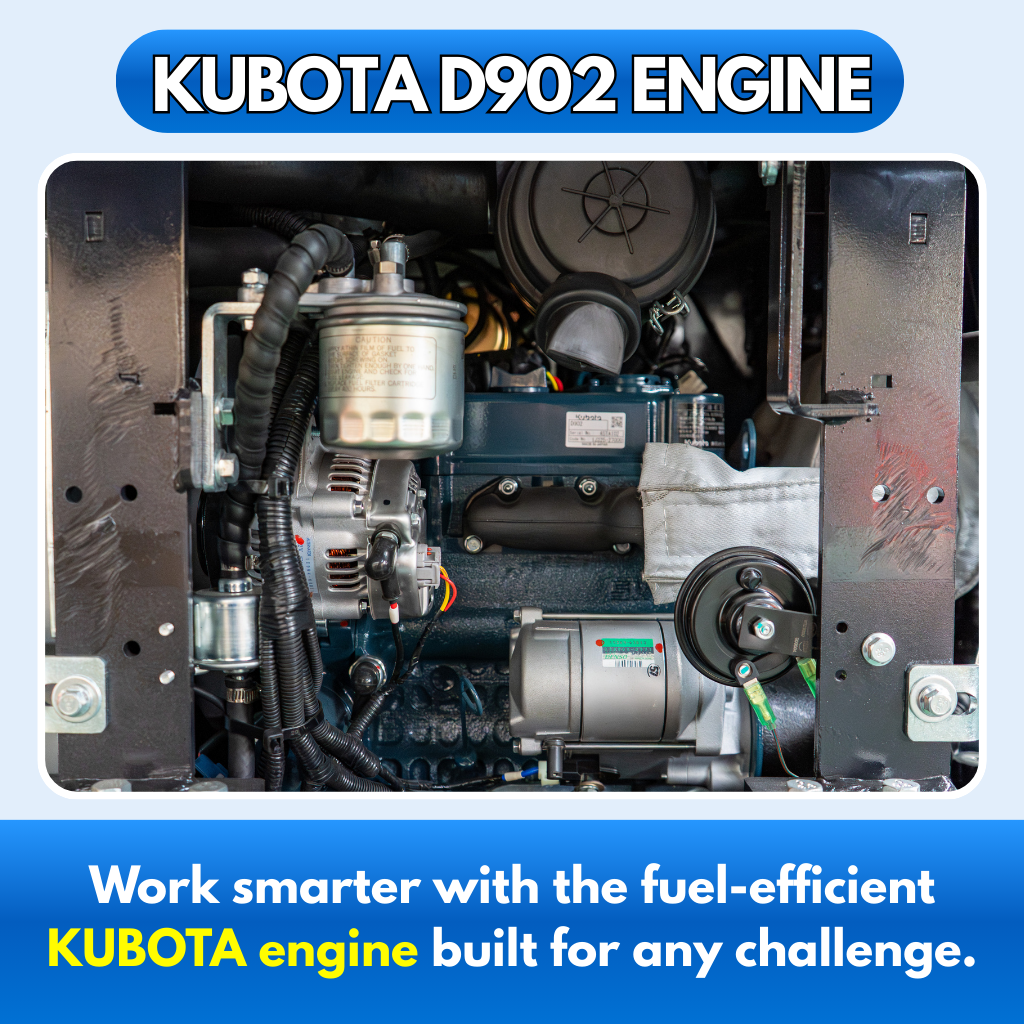 TYPHON TERROR XIX Prestige, 20.4 HP Kubota D902 4200lbs Mini Excavator with Boom Swing, Retractable Tracks, and Heater Cabin