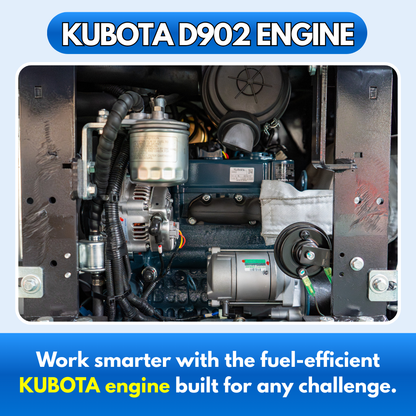 TYPHON TERROR XIX Prestige, 20.4 HP Kubota D902 4200lbs Mini Excavator with Boom Swing, Retractable Tracks, and Heater Cabin
