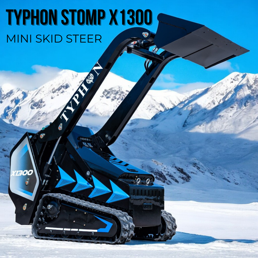 TYPHON STOMP X1300 Mini Skid Steer Loader with Kubota D1105 25hp Engine and Advance Hydraulic Systems